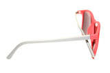 Desert Fox - Grey/Red Matte Mirrored Sunglasses