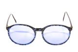 Retro Sunglasses in Round Blue Tortoise with Blue Tint