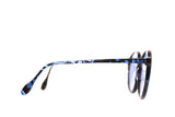 Retro Sunglasses in Round Blue Tortoise with Blue Tint