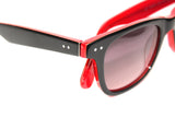 polarized wayfarer sunglasses black red summer eyewear 59mm plastic