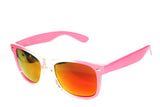 Wayfarer Style Sunglasses Pink/Clear w/ Mirror Coated Lenses 54mm