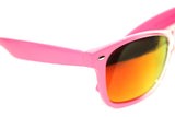 Wayfarer Style Sunglasses Pink/Clear w/ Mirror Coated Lenses 54mm